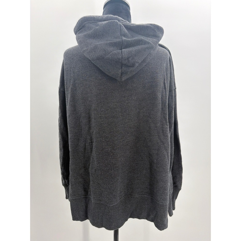 Aerie Womens Oversized Charcoal Grey Heathered Hoodie Side Slit XS 201803445 - Picture 3 of 10